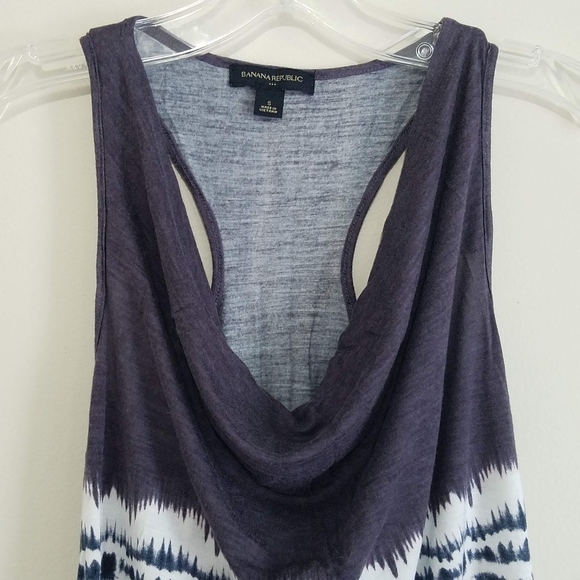 Blue, White & Purple Tie-Dye Cowel Neck Tank - Picture 2 of 6